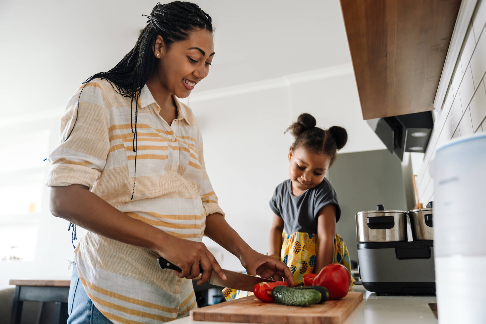 Pregnant Woman Cooking