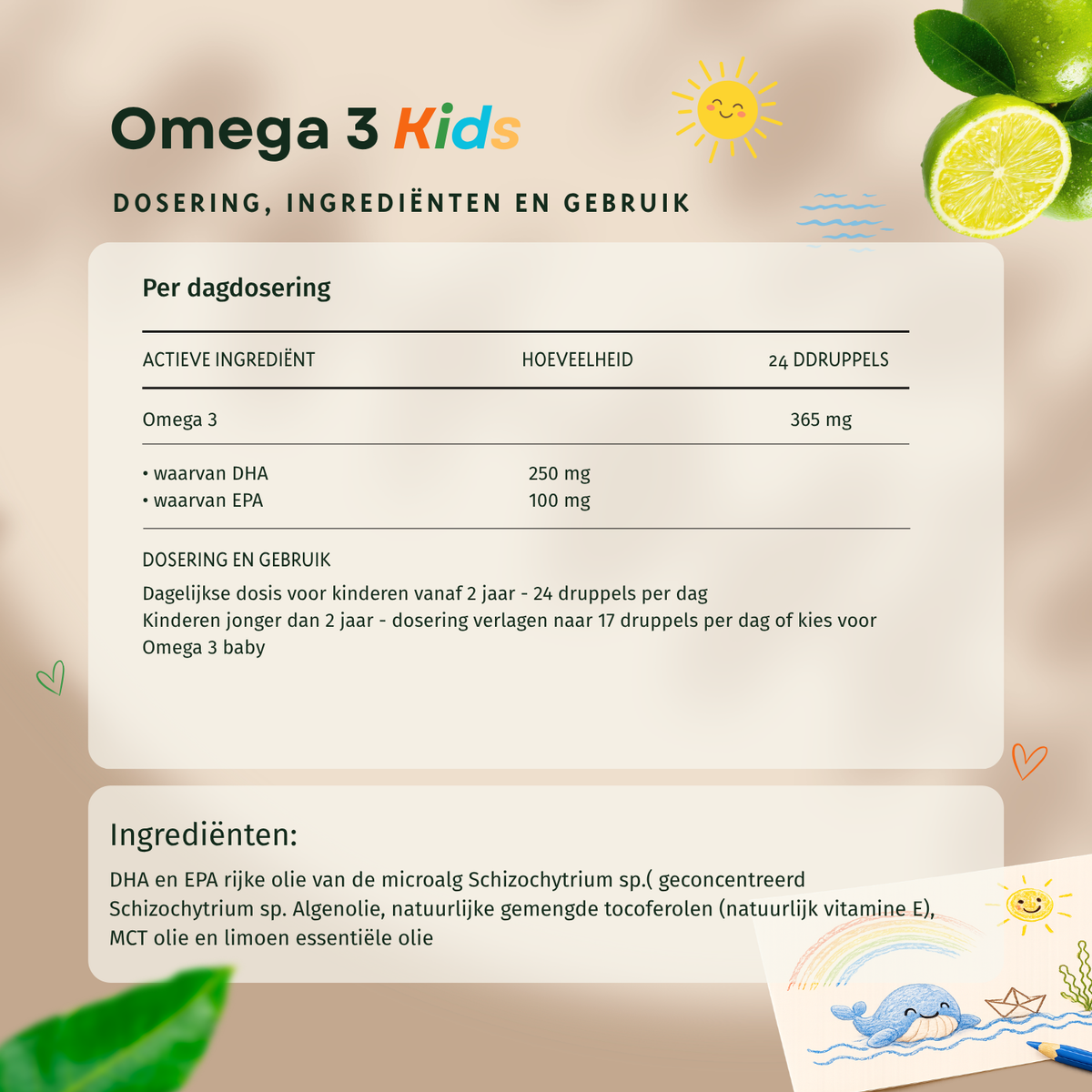 Vegan Omega 3 Kinder Druppels